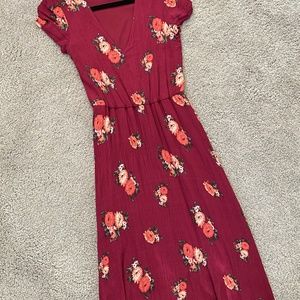 Red Floral Maxi - WAYF